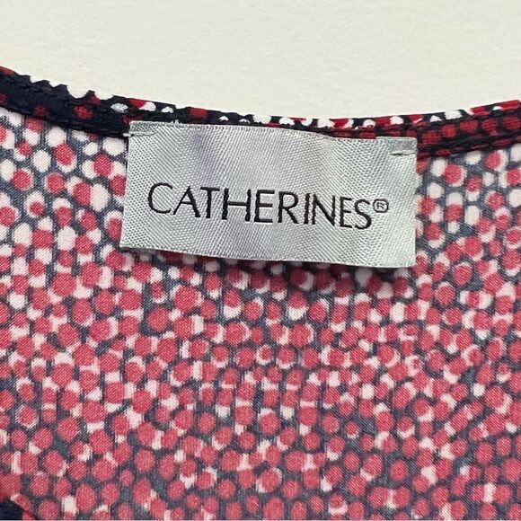 Catherines Mesh Keyhole Polka Dot Gradient Horizontal Stripe Tank, Sz 0X (14/16) - Picture 11 of 11